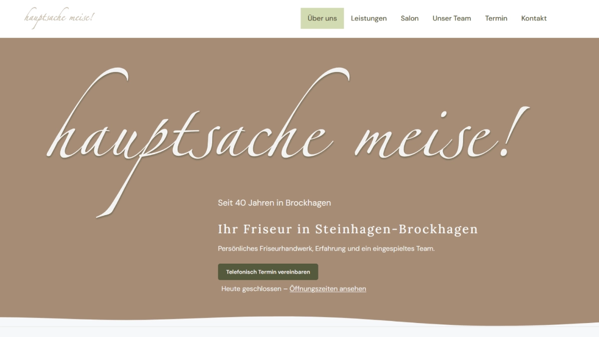Screenshot Webseite hauptsache meise! Steinhagen